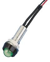 strlh8230fl30gn Oxley Green Panel Mount Indicator, 230V ac, 8mm Mounting Hole Size, Lead Wires Termination, IP67