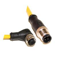 c4ad05m010 Mueller Electric Male 4 way Straight Male to Female 4 way Right Angle Female Connector Sensor Actuator Cable, 10 m