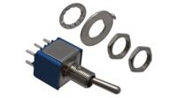 5246ab APEM Toggle Switch, Panel Mount, On-Off-On, DPST, PC Terminal Terminal, 125V ac