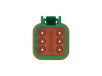 dt06-6s-tn03 TE Connectivity, DT06-6S Automotive Connector Socket Green Cable 6 Way, Cable Termination DT06-6S-TN03