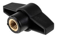 169-373 RS PRO Black Wing Clamping Knob, M10, Threaded Through Hole