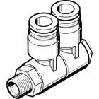 qslv2-18-8 Festo QSLV Series Multi-Connector Fitting, Threaded-to-Tube Connection Style, 153214