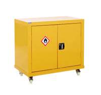 440-921 RS PRO Yellow Steel Lockable 2 Door Hazardous Substance Cabinet, 840mm x 900mm x 460mm