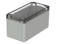 02231100 Bopla Euromas Series Grey Polycarbonate Enclosure, IP66, Flanged, Transparent Lid, 160 x 80 x 85mm