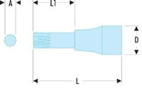 sv14b Facom 1/2 in Drive Bit Socket, XZN, M14, 60 mm Overall Length