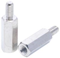 304418040050 Essentra Standoff, M4 x M4 Thread, 18mm Body, Brass, Male/Female, 8mm Stud