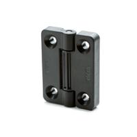 427626 Elesa Polyamide Detent Hinge with a Plastic Pin, Screw Fixing, 65mm x 49.5mm x 12mm