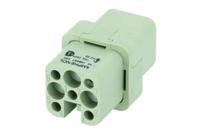 c146-10b008-500-2 Amphenol Industrial Heavy Duty Power Connector Insert, 10A, Female, Heavy Mate C146 Series, 8 Contacts
