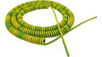 sp-dsr-035 TBS de Buck B.V. Spiral Cable 10 mm² 1 Core Power Cable, Green/Yellow Polyurethane PUR, 7.5m
