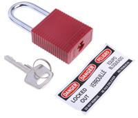 compact-lock-box6-red-keyed-diff-locks Brady 6 Padlock Lockout Station, 69.7 x 148.5 x 100.3mm