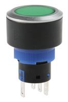 175-8233 RS PRO Illuminated Push Button Switch, Momentary, Panel Mount, 22.2mm Cutout, SPDT, Green LED, 250V ac, IP65