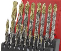 a095201 Dormer 19-Piece Twist Drill Bit Set for Multi-Material, 10mm Max, 1mm Min, HSS-TiN Bits