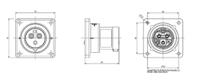 2431693 Scame IP44 Blue Panel Mount 2P + E Industrial Power Plug, Rated At 16A, 230 V