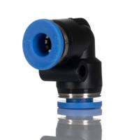 916-0883 RS PRO Elbow Tube-toTube Adaptor, Push In 6 mm to Push In 6 mm, Tube-to-Tube Connection Style