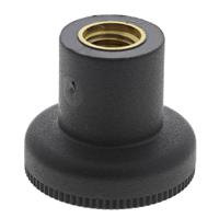448-8870 RS PRO Black Knurled Clamping Knob, M10, Threaded Hole