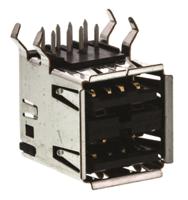 5787617-1 TE Connectivity Right Angle, Through Hole, Socket to Socket- Dual Port Type A USB Connector