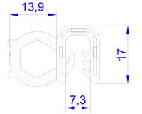 727-6059 RS PRO Black EPDM  Edging Strip, 20m