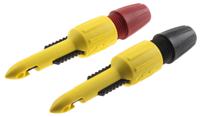 6405pom Pomona Black/Red Insulation Piercing Clip Set with Hooked Piercing Blade, 1A, 70V dc, 4mm Socket