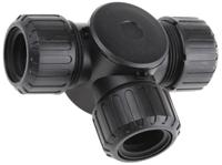 asf21x3t Adaptaflex T Piece, Conduit Fitting, 21mm Nominal Size, M20, Nylon 66, Black IP66, IP67 rating