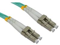 284-6938 RS PRO LC to LC Duplex Multi Mode OM3 Fibre Optic Cable, 3mm, Light Blue, 1m