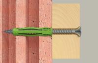567807 Fischer Fixings Green Wall Plug, 30mm Length, 6mm Fixing Hole Diameter