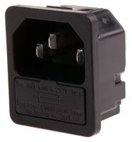 62004320 Schurter C14 Snap-In IEC Connector Male, 10A, 250 V