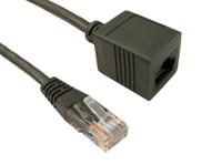 266-2623 RS PRO, 0.5m Cat5e, Grey RJ45 to Male RJ45 Female, UTP Unshielded, Terminated PVC Sheath