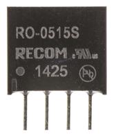 ro-0515s Recom RO DC-DC Converter, 15V dc/ 66mA Output, 4.5 → 5.5 V dc Input, 1W, Through Hole, +85°C Max Temp -40°C Min