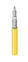 9222-004100 Belden, 9222 series Copper Braid Yellow Triax cable, 6.12mm OD 30m, 50 Ω impedance