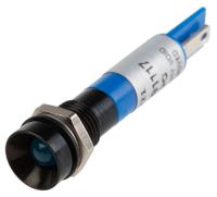 211-421 RS PRO Blue Panel Mount Indicator, 24V dc, 8mm Mounting Hole Size, Solder Tab Termination, IP67