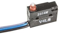 44710 Saia-Burgess Plunger Snap Action Micro Switch, Pre-wired Terminal, 5 A @ 250 V ac, SPDT, IP6K7