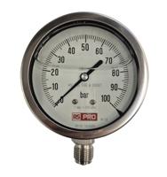 152-286 RS PRO BSP 1/2in Analogue Pressure Gauge 100bar Bottom Entry 100mm Outside Diameter