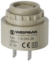 11906828 Werma 90dB Panel Mount Continuous, Slow Pulse Internal Piezo Buzzer, 43 x 38mm, 230V ac Max