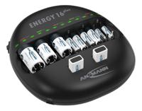1001-0004-uk Ansmann Energy 16 Plus Battery Charger For NiCd, NiMH 9V, AA, AAA, C, D with EU, UK plug
