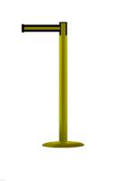 889u-35-s4 Tensator Black & Yellow Steel Retractable Barrier, 2.3m, Yellow Tape