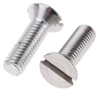 914-1706 RS PRO Slot M6 Countersunk A2 304 Stainless Steel Machine Screws DIN 963 x 30.0mm