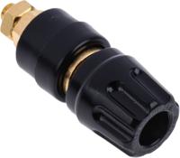 930103700 Hirschmann Test & Measurement 35A, Black Binding Post With Brass Contacts and Gold Plated - 8mm Hole Diameter
