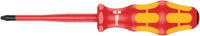 05006461001 Wera Pozidriv Insulated Screwdriver, PZ2 Tip, 100 mm Blade, VDE/1000V, 205 mm Overall