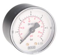 7203476 WIKA Analogue Pressure Gauge 6bar Back Entry 50mm Outside Diameter, With RS Calibration
