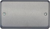 k3329brc MK Electric Silver 2 Gang Blanking Plate