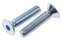 491-5186 RS PRO Bright Zinc Plated Steel Hex Socket Countersunk Screw, DIN 7991, M8 x 35mm