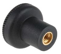 448-8858 RS PRO Black Knurled Clamping Knob, M6, Threaded Hole