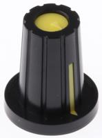 467-6746 RS PRO 17mm Black Potentiometer Knob for 6.4mm Shaft D Shaped