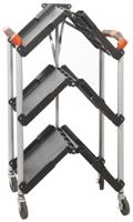 103-8687 RS PRO 3 Shelf Aluminium Folding Trolley, 670 x 430mm, 8kg Load