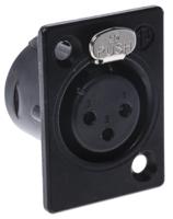 nc3fp-1-bag Neutrik Panel Mount XLR Connector, Female, 50 V, 3 Way, Silver over Nickel Plating