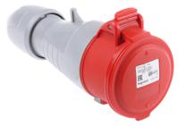5-551-09 Legrand, P17 Tempra Pro IP44 Red Cable Mount 3P + N + E Industrial Power Socket, Rated At 16A, 415 V