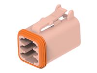 dt06-6s-te09 TE Connectivity, DT06-6S Automotive Connector Socket Brown Cable 6 Way, Cable Termination DT06-6S-TE09