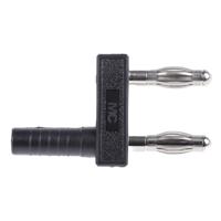 201010-21 Staubli Black Male Banana Plug, 4 mm Connector, 32A, 30 V, 60V dc, Nickel Plating
