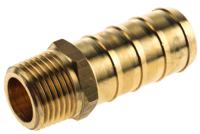 0123-19-21 Legris Brass Pipe Fitting, Straight Threaded Tailpiece Adapter, Male R 1/2in to Male 19mm