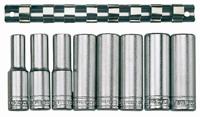 m1207 Teng Tools 8-Piece Metric 1/2 in Deep Socket Set , 12 point